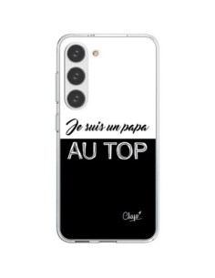 Coque Samsung Galaxy S23 5G Je suis un Papa au Top Noir -...
