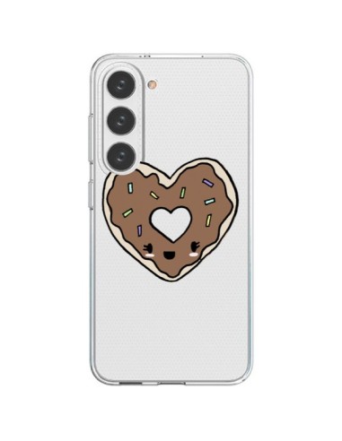 Samsung Galaxy S23 5G Case Donut Heart Chocolate Clear - Claudia Ramos