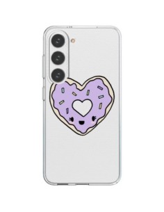 Samsung Galaxy S23 5G Case Donut Heart Purple Clear -...