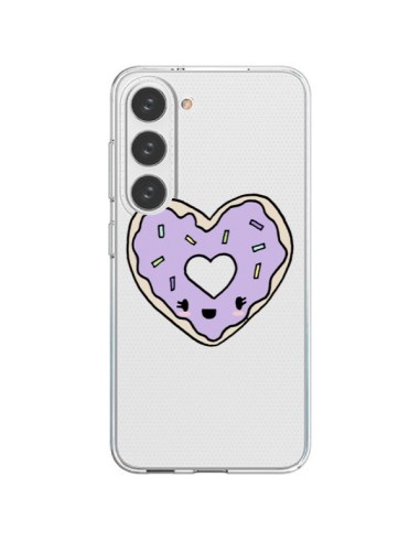 Coque Samsung Galaxy S23 5G Donuts Heart Coeur Violet Transparente - Claudia Ramos