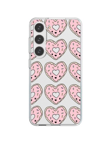 Coque Samsung Galaxy S23 5G Donuts Heart Coeur Rose Pink Transparente - Claudia Ramos
