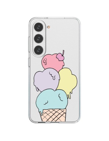 Coque Samsung Galaxy S23 5G Ice Cream Glace Summer Été Coeur Transparente - Claudia Ramos
