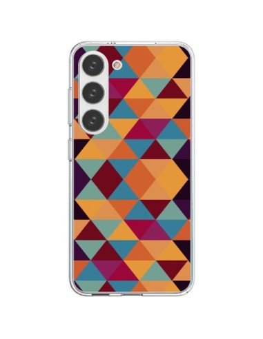 Cover Samsung Galaxy S23 5G Azteco Triangolo Arancione - Eleaxart