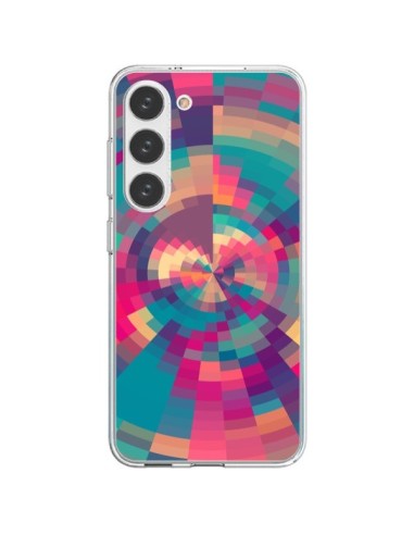 Cover Samsung Galaxy S23 5G Spirales di Colori Rosa Viola - Eleaxart