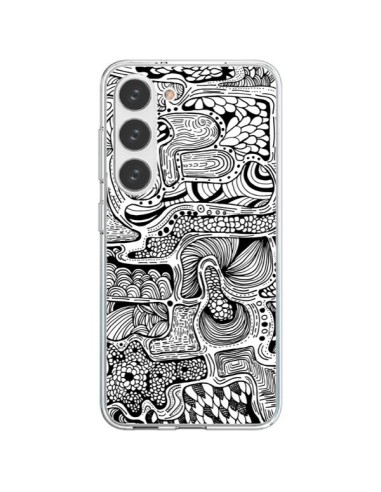 Samsung Galaxy S23 5G Case Reflet Black and White - Eleaxart
