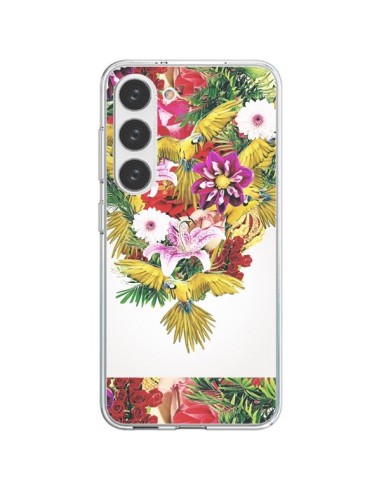 Coque Samsung Galaxy S23 5G Parrot Floral Perroquet Fleurs - Eleaxart
