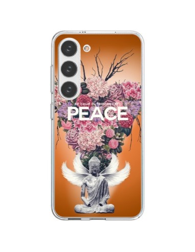 Coque Samsung Galaxy S23 5G Peace Fleurs Buddha - Eleaxart