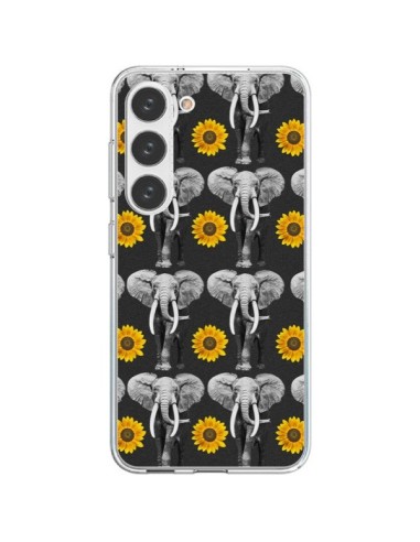 Samsung Galaxy S23 5G Case Elephant Sunflowers - Eleaxart