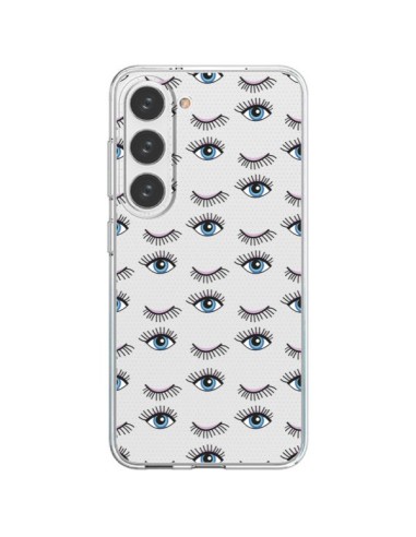 Samsung Galaxy S23 5G Case Eyes Blue Mosaic Clear - Léa Clément