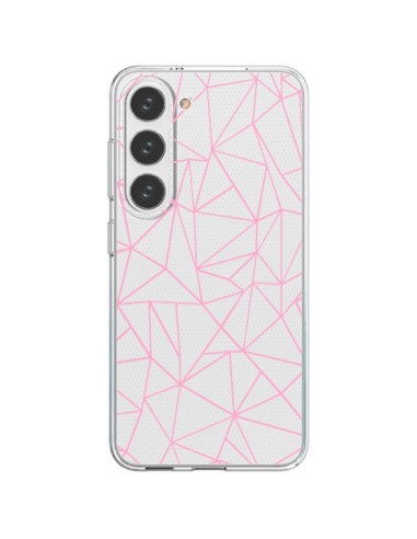 Coque Samsung Galaxy S23 5G Lignes Triangle Rose Transparente - Project M