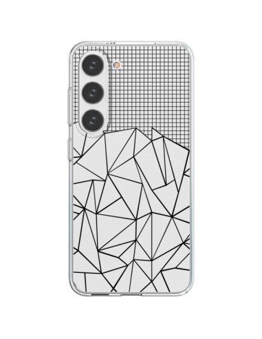 Coque Samsung Galaxy S23 5G Lignes Grille Grid Abstract Noir Transparente - Project M