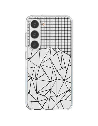 Cover Samsung Galaxy S23 5G Linee Griglia Grid Abstract Nero Trasparente - Project M