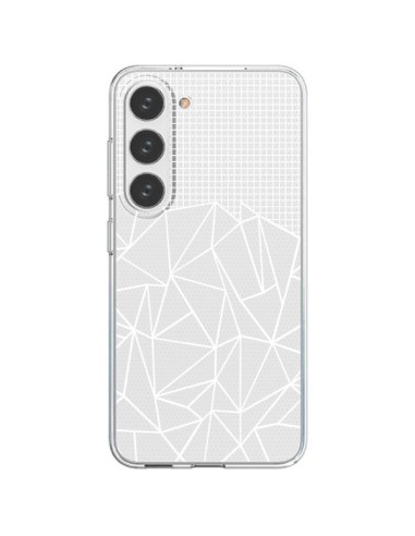 Cover Samsung Galaxy S23 5G Linee Griglia Grid Astratto Bianco Trasparente - Project M