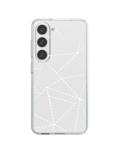 Coque Samsung Galaxy S23 5G Lignes Points Abstract Blanc...