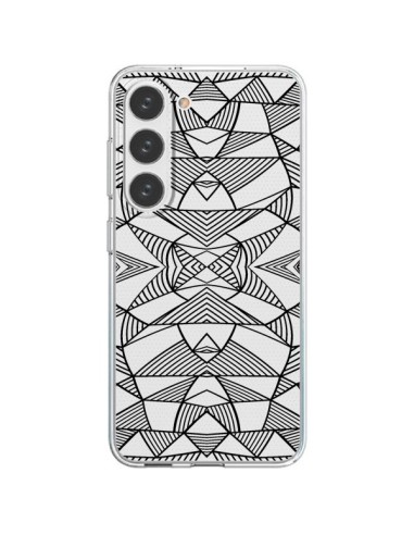 Samsung Galaxy S23 5G Case Lines Mirrors Grid Triangles Abstract Black Clear - Project M