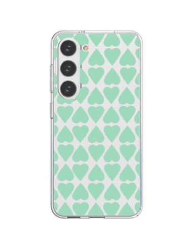 Cover Samsung Galaxy S23 5G Cuore Verde Menta Trasparente - Project M