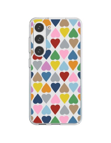 Coque Samsung Galaxy S23 5G Coeurs Heart Couleur Transparente - Project M