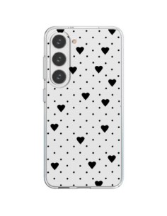 Cover Samsung Galaxy S23 5G Punti Cuori Nero Trasparente...