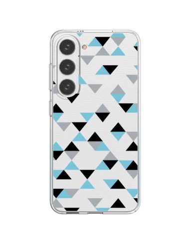 Samsung Galaxy S23 5G Case Triangles Ice Blue Black Clear - Project M