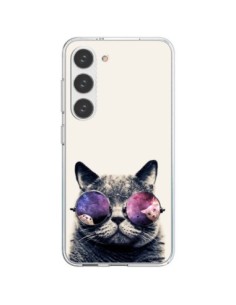 Cover Samsung Galaxy S23 5G Gatto con gli occhiali- Gusto...