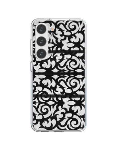 Coque Samsung Galaxy S23 5G Abstrait Noir et Blanc - Irene Sneddon