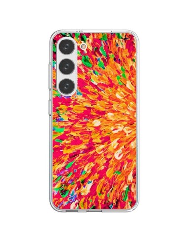 Coque Samsung Galaxy S23 5G Fleurs Oranges Neon Splash - Ebi Emporium