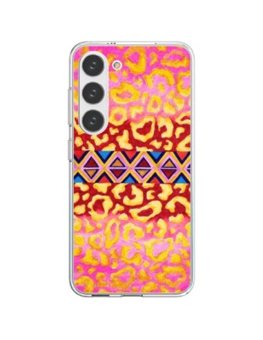 Coque Samsung Galaxy S23 5G Tribal Leopard Rose - Ebi Emporium