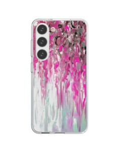 Coque Samsung Galaxy S23 5G Tempête Rose Transparente -...