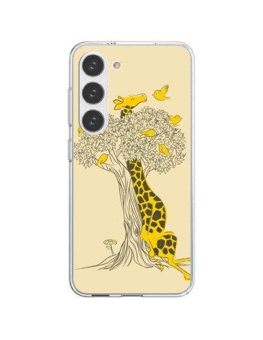 Coque Samsung Galaxy S23 5G Girafe Amis Oiseaux - Jay Fleck