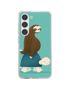 Coque Samsung Galaxy S23 5G Tortue Taxi Singe Slow Ride -...