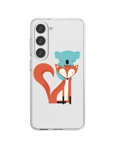 Coque Samsung Galaxy S23 5G Renard et Koala Love Transparente - Jay Fleck