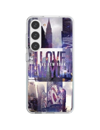 Coque Samsung Galaxy S23 5G I love New Yorck City violet - Javier Martinez