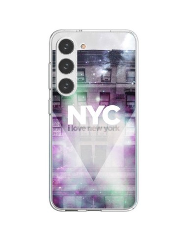 Coque Samsung Galaxy S23 5G I Love New York City Violet Vert - Javier Martinez