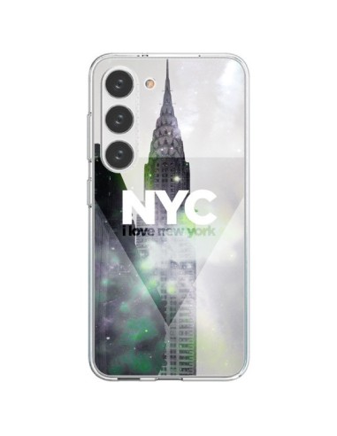 Coque Samsung Galaxy S23 5G I Love New York City Gris Violet Vert - Javier Martinez