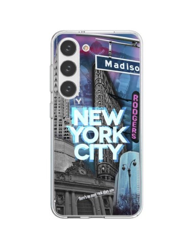 Coque Samsung Galaxy S23 5G New York City Buildings Bleu - Javier Martinez