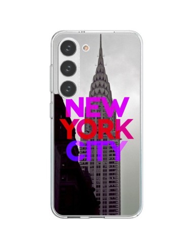 Coque Samsung Galaxy S23 5G New York City Rose Rouge - Javier Martinez