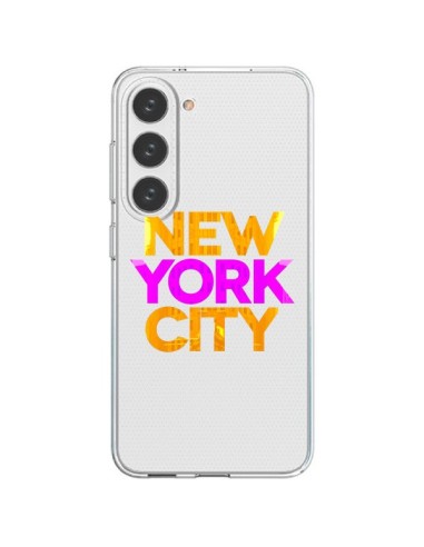 Samsung Galaxy S23 5G Case New York City NYC Orange Pink Clear - Javier Martinez