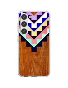 Cover Samsung Galaxy S23 5G Wooden Tribal Legno Azteco...
