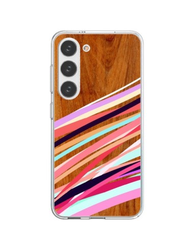 Coque Samsung Galaxy S23 5G Wooden Waves Coral Bois Azteque Aztec Tribal - Jenny Mhairi