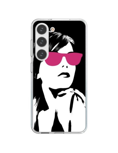 Coque Samsung Galaxy S23 5G Fille Lunettes Roses - Jonathan Perez