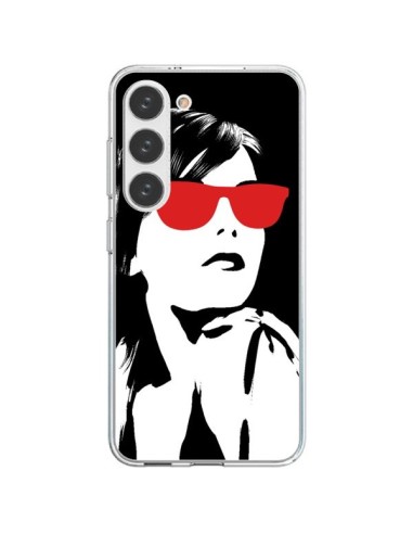 Coque Samsung Galaxy S23 5G Fille Lunettes Rouges - Jonathan Perez
