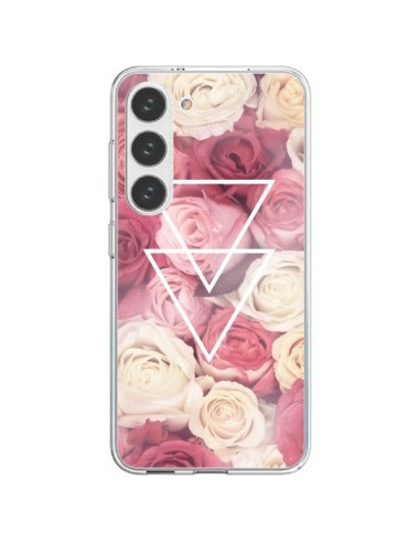 Samsung Galaxy S23 5G Case Pink Triangles Flowers - Jonathan Perez