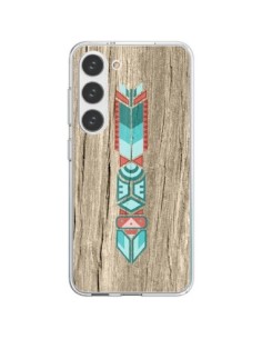 Cover Samsung Galaxy S23 5G Totem Tribal Azteco Legno...