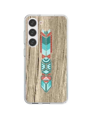 Coque Samsung Galaxy S23 5G Totem Tribal Azteque Bois Wood - Jonathan Perez