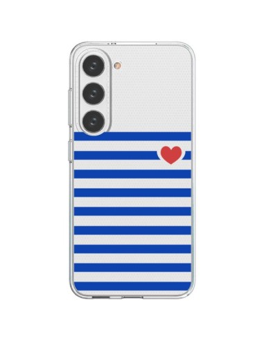Coque Samsung Galaxy S23 5G Mariniere Coeur Love Transparente - Jonathan Perez