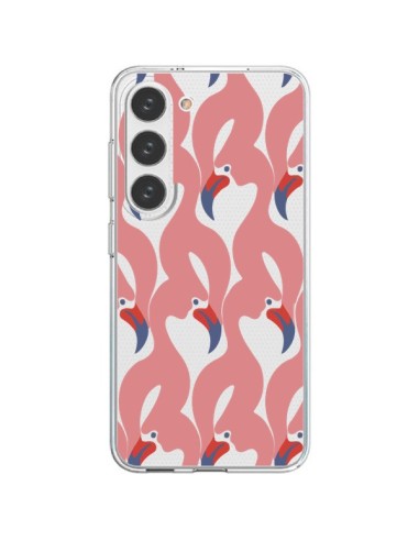 Coque Samsung Galaxy S23 5G Flamant Rose Flamingo Transparente - Dricia Do