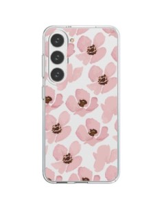 Cover Samsung Galaxy S23 5G Fiori Rosa Trasparente -...