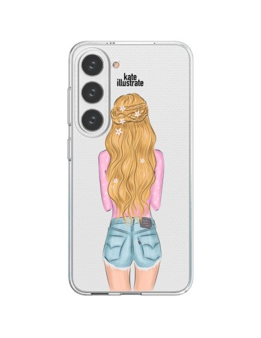 Coque Samsung Galaxy S23 5G Blonde Don't Care Transparente - kateillustrate