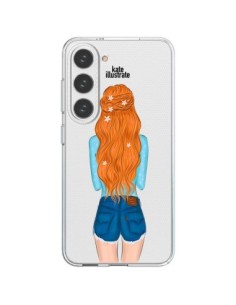 Samsung Galaxy S23 5G Case Red Hair Don't Care Capelli...