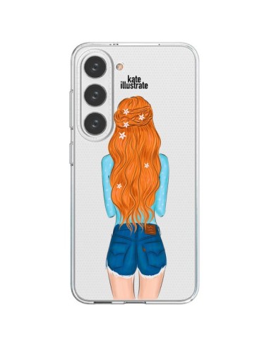 Coque Samsung Galaxy S23 5G Red Hair Don't Care Rousse Transparente - kateillustrate